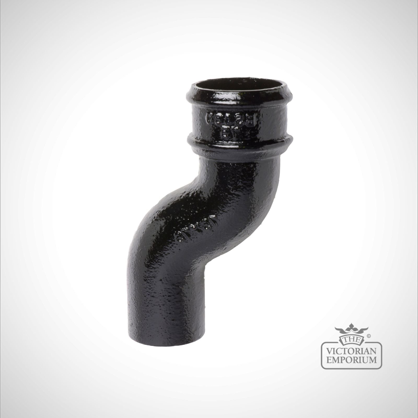 Cast Iron Round Offset Rainwater Downpipe - Primed