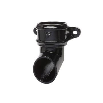 Cast Iron Round Eared or Plain Rainwater Downpipe Shoe - Primed