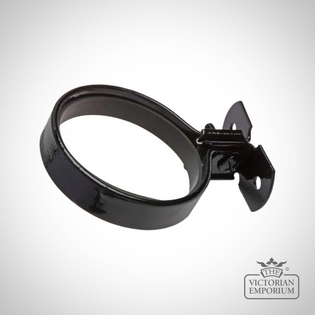 Round Pipe Bracket - Black (For Cast Iron Downpipes)