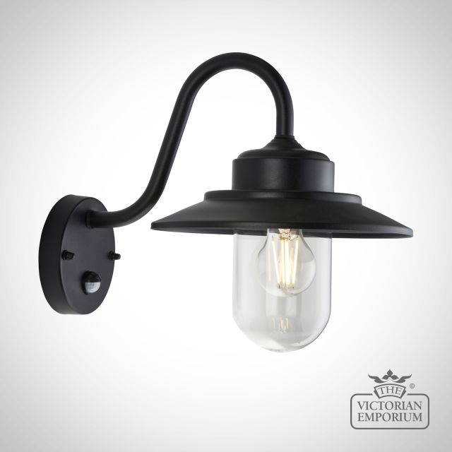 Thornton down wall lantern with PIR