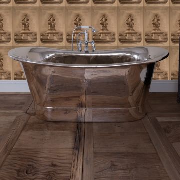 Copper Bath With Nickel Exterior And  Interior Traditional Victorian 19thcentry  Old Classical Decorative Ss002b