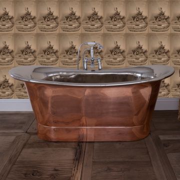 Copper Bath With Nickel Exterior And  Interior Traditional Victorian 19thcentry  Old Classical Decorative Ss001b