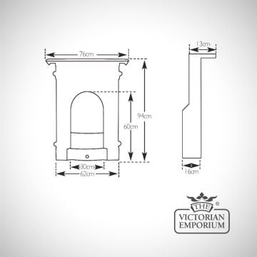 Fireplace Dimensions Line Drawing Victoriansmall