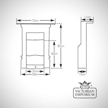Fireplace Dimensions Line Drawing Abbot