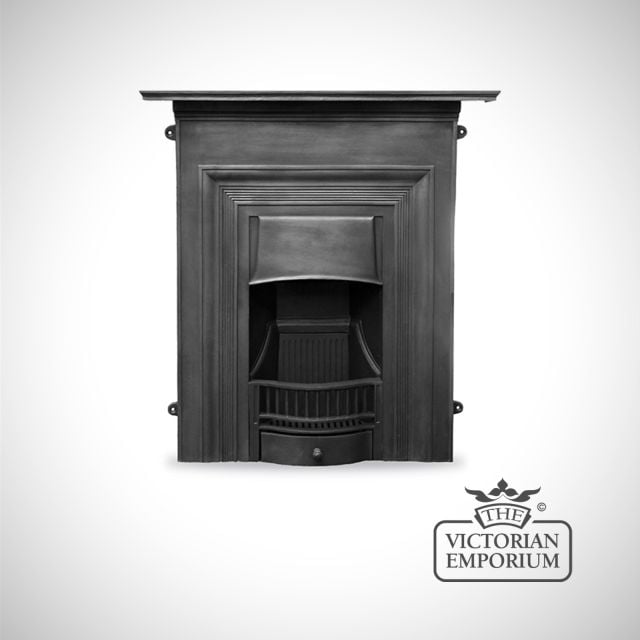 Plain Victorian style cast iron fireplace