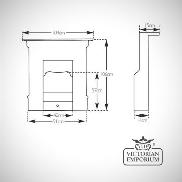 Fireplace Dimensions Line Drawing Bella