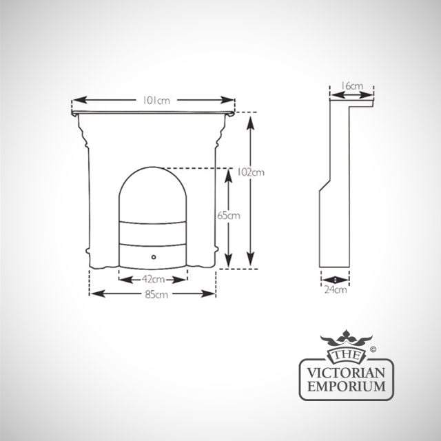 Fireplace Dimensions Line Drawing Tweed