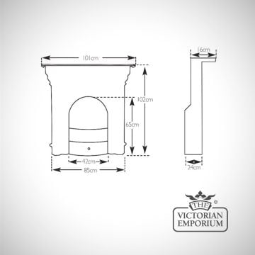 Fireplace Dimensions Line Drawing Tweed