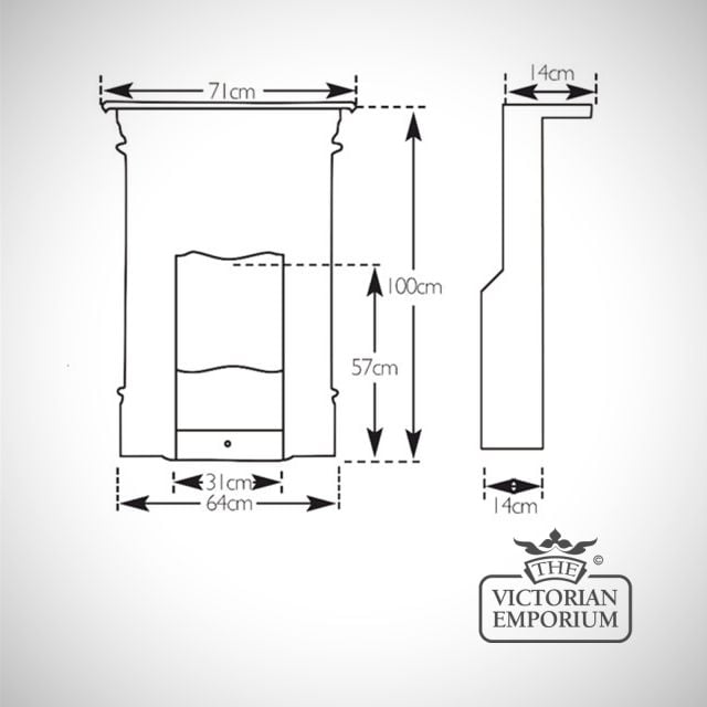Fireplace Dimensions Line Drawing Crocus