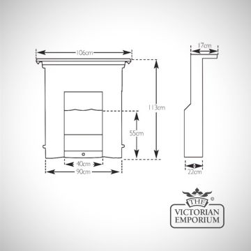Fireplace Dimensions Line Drawing Morris