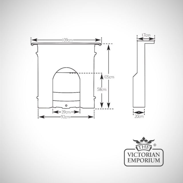 Fireplace Dimensions Line Drawing Victorianlarge