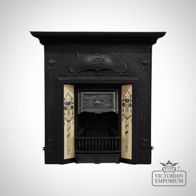 The Verona Victorian Style Cast Iron Fireplace With Decorative Tiles