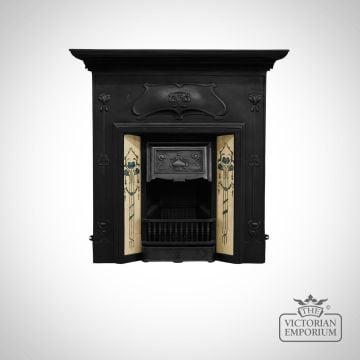 The Valentine Victorian Style Cast Iron Fireplace With Decorative Tiles