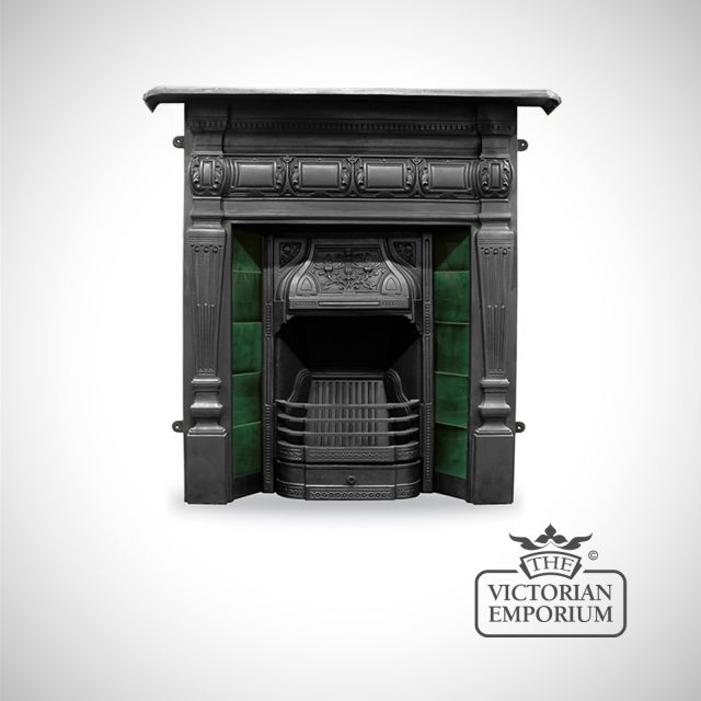 Lambourne Victorian style cast iron fireplace with ceramic tiles