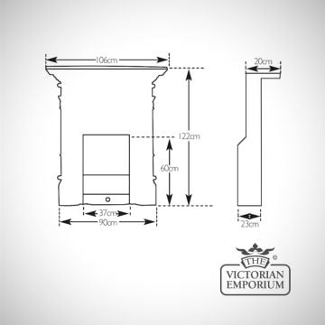 Fireplace Dimensions Line Drawing Hamden