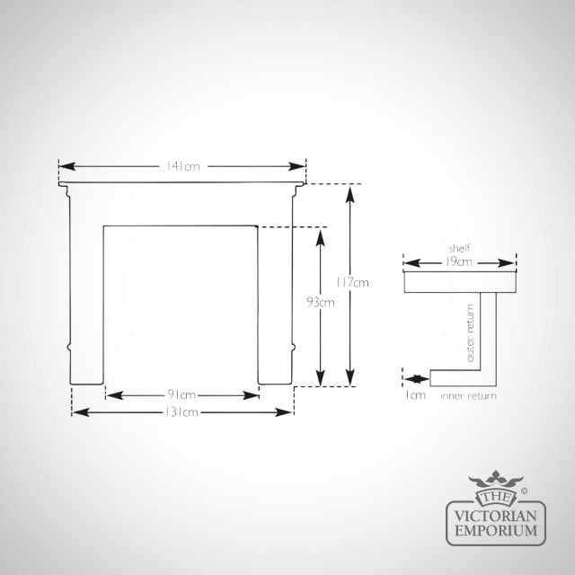 Fireplace Surround Dimensions Line Drawings Albert