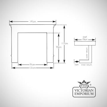Fireplace Surround Dimensions Line Drawings Albert