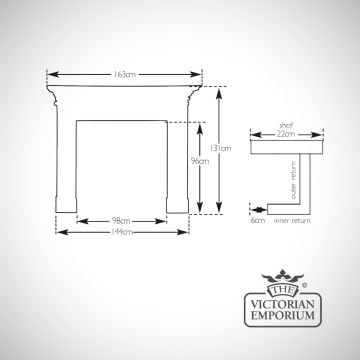 Fireplace Surround Dimensions Line Drawings Mayfair