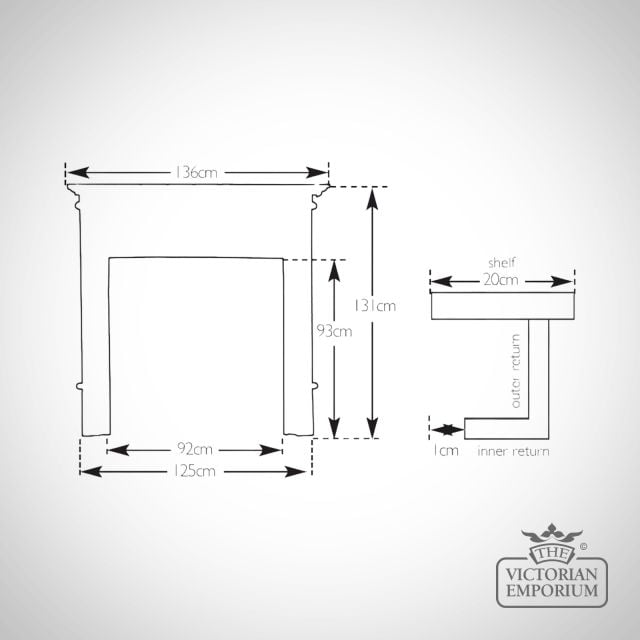 Fireplace Surround Dimensions Line Drawings Belgrave