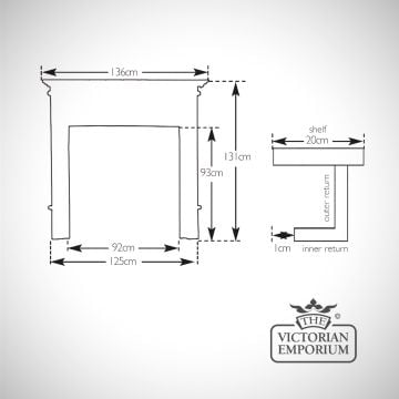 Fireplace Surround Dimensions Line Drawings Belgrave