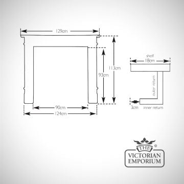Fireplace Surround Dimensions Line Drawings Regent