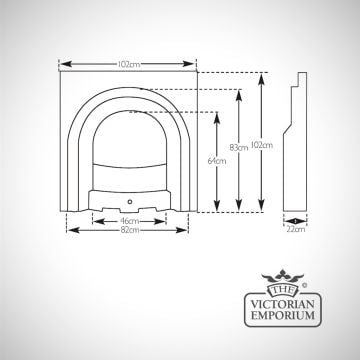 Fireplace  Insert Dimensions Line Drawing Scotia 2