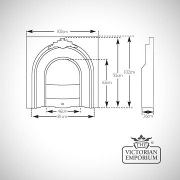 Fireplace  Insert Dimensions Line Drawing Prince
