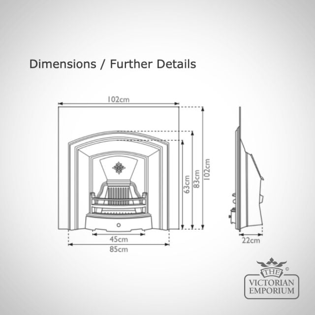 London Fireplace Cast Iron Fireplace Insert Diagram