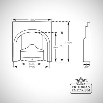 Fireplace  Insert Dimensions Line Drawing Westminster