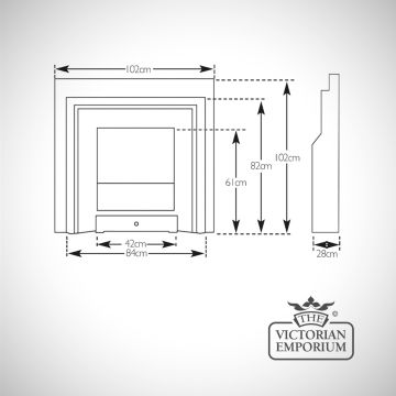 Fireplace  Insert Dimensions Line Drawing Royal