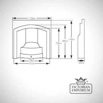 Fireplace  Insert Dimensions Line Drawing Londonplate