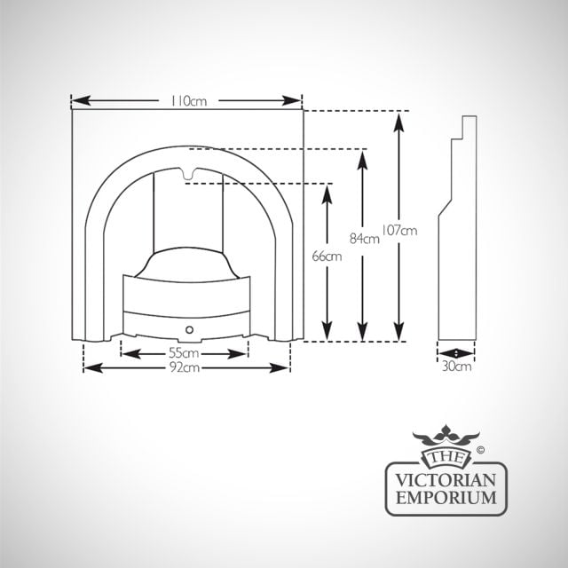 Fireplace  Insert Dimensions Line Drawing Cherub