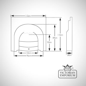 Fireplace  Insert Dimensions Line Drawing Rococo