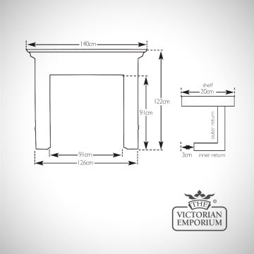 Fireplace Surround Dimensions Line Drawings Corbel