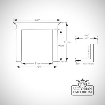 Fireplace Surround Dimensions Line Drawings Derry