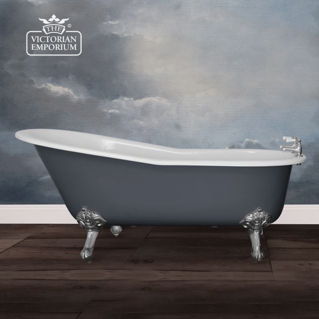 Rolltop Bath Marlowe Farrow  Ball Downpipe