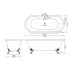 Enamel Rolltop Bath Line Drawing Dimensions Traditional Victorian 19thcentry Old Classical Decorative Hur015 And Hur019 Ld Bisley 2