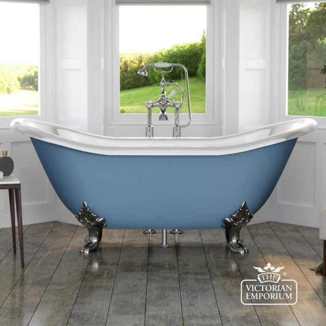 Rolltop Bath Lindley Farrow  Ball Cooks Blue