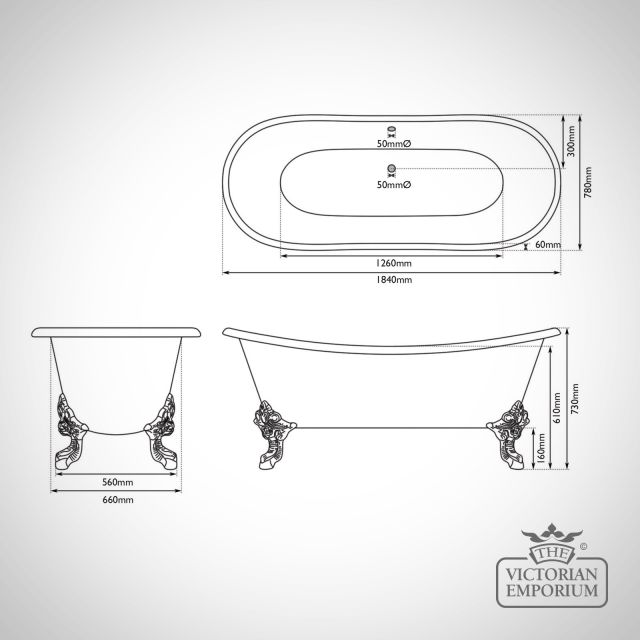 Enamel Rolltop Bath Line Drawing Dimensions Traditional Victorian 19thcentry Old Classical Decorative Hur034 And Hur036 Ld Belvoir