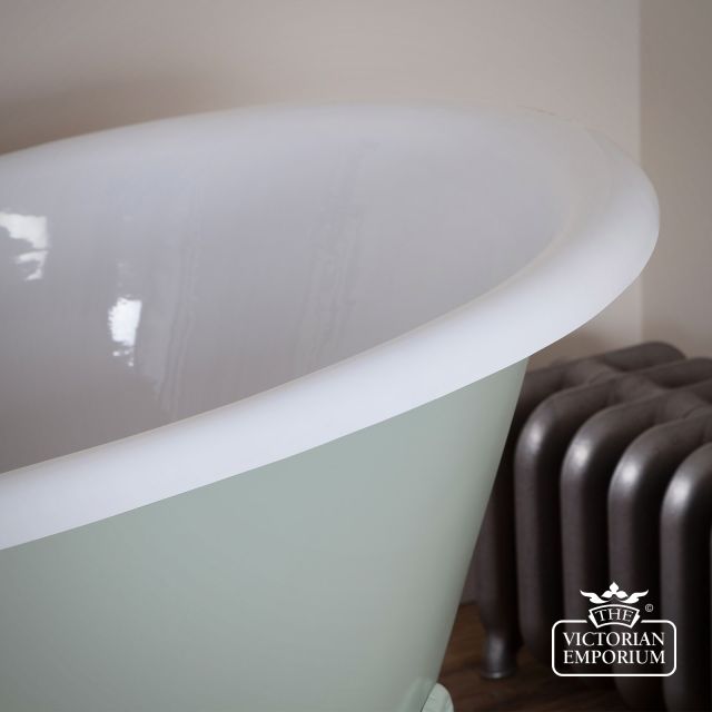 Enamel Rolltop Bath Traditional Victorian 19thcentry Old Classical Decorative Hur034 Close Up 2 Belvoir