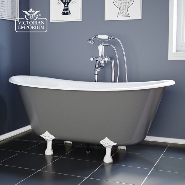 Rolltop Bath Prior Farrow  Ball Downpipe