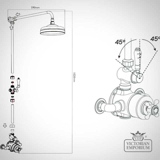 Thermo Shower Line Drawing