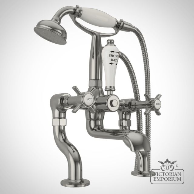 Milton Deck Mounted taps in nickel, brass or copper