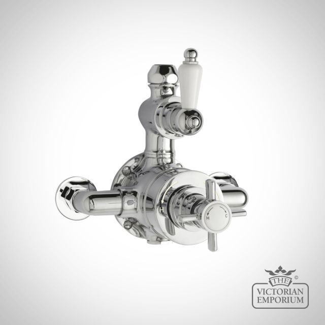 Edwardian Chrome Twin Thermostatic Shower Valve.