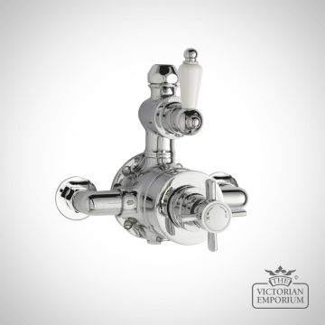 Edwardian Chrome Twin Thermostatic Shower Valve.