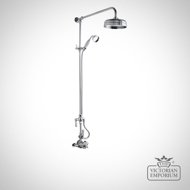 Exposed Chrome Traditional Thermostatic Shower Kit With Head and Handset