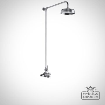 Exposed Chrome Traditional Thermostatic Shower Kit With Fixed Head