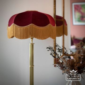 Burgundy Deluxe Art Deco Decorative Fringed Lamp Shade in a Choice of Sizes