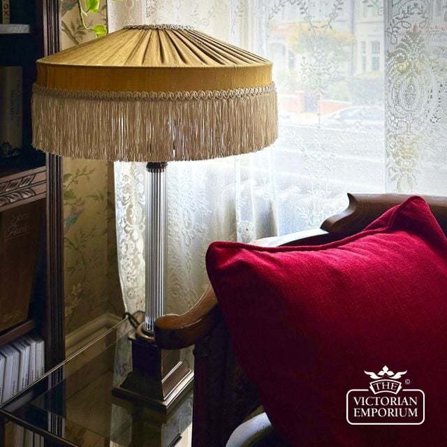 The Peggy Silk Fringed Lampshade   Gold  Image00003 4