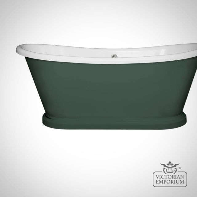 1700mm Painted Freestanding Boat Bath in Deep Green